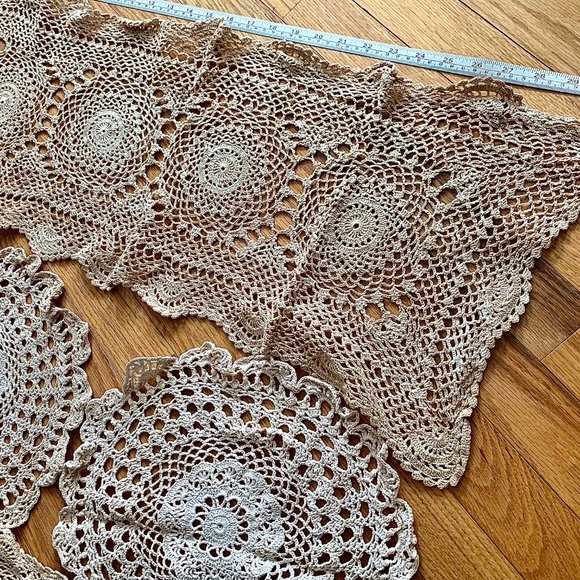 Crochet Cotton Sofa Table Cover Lace Doilies - Five (5) - Picture 2 of 7